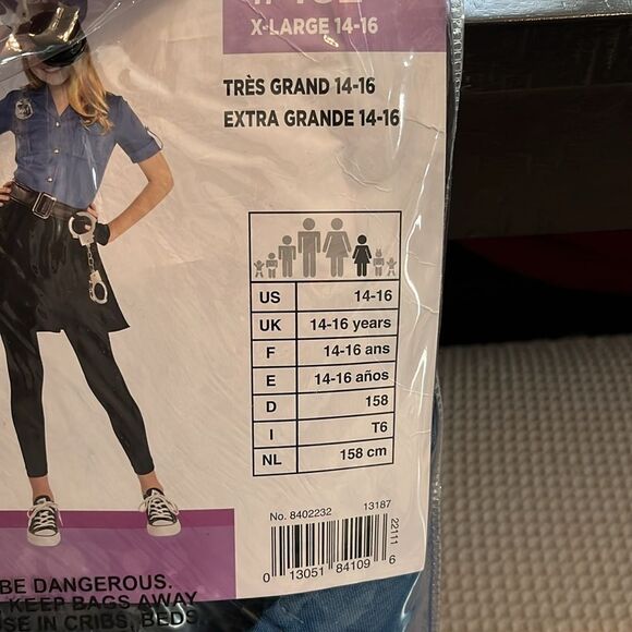 Cop Cutie Kids Costume - Blue and Black - Picture 3 of 5